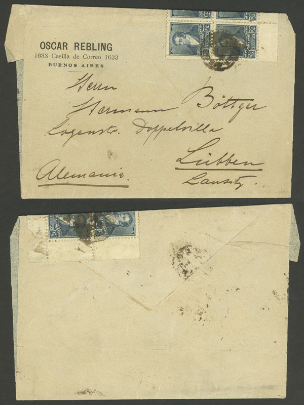 Lot 1095 - Argentina postal history - Guillermo Jalil - Philatino Auction # 2605 ARGENTINA: Very good selection of interesting lots with very low prices! Lot 1095 - Argentina postal history - Guillermo Jalil - Philatino Auction # 2605 ARGENTINA: Very good selection of interesting lots with very low prices!