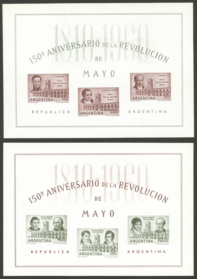 Lot 935 - Argentina souvenir sheets -  Guillermo Jalil - Philatino Auction # 2605 ARGENTINA: Very good selection of interesting lots with very low prices!