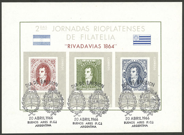 Lot 936 - Argentina souvenir sheets -  Guillermo Jalil - Philatino Auction # 2605 ARGENTINA: Very good selection of interesting lots with very low prices!