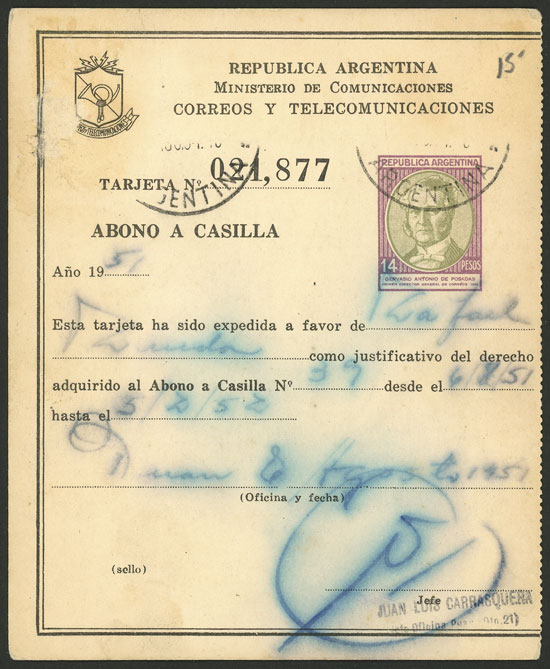 Lot 1021 - Argentina Postal stationery - Guillermo Jalil - Philatino Auction # 2605 ARGENTINA: Very good selection of interesting lots with very low prices! Lot 1021 - Argentina Postal stationery - Guillermo Jalil - Philatino Auction # 2605 ARGENTINA: Very good selection of interesting lots with very low prices!