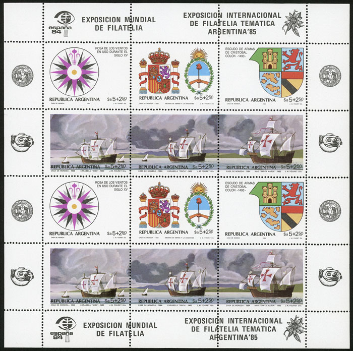 Lot 940 - Argentina souvenir sheets -  Guillermo Jalil - Philatino Auction # 2605 ARGENTINA: Very good selection of interesting lots with very low prices!