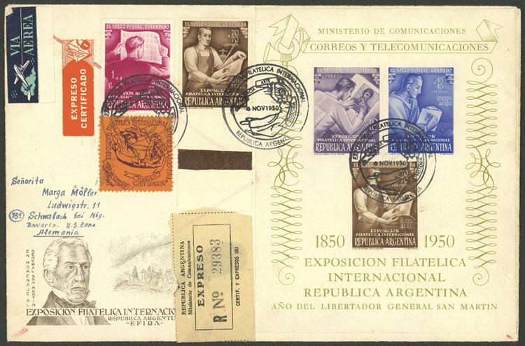 Lot 932 - Argentina souvenir sheets -  Guillermo Jalil - Philatino Auction # 2605 ARGENTINA: Very good selection of interesting lots with very low prices!