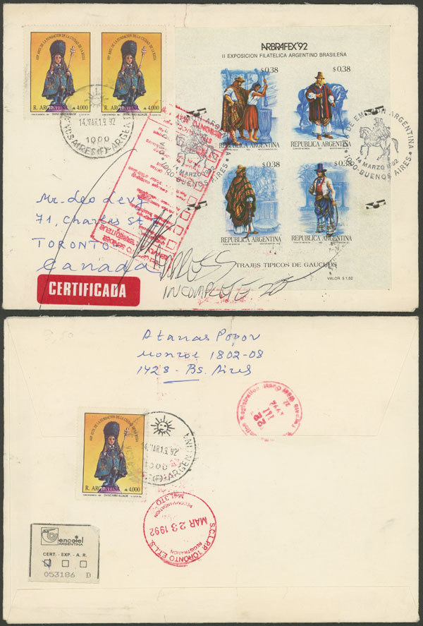 Lot 1198 - Argentina postal history - Guillermo Jalil - Philatino Auction # 2605 ARGENTINA: Very good selection of interesting lots with very low prices! Lot 1198 - Argentina postal history - Guillermo Jalil - Philatino Auction # 2605 ARGENTINA: Very good selection of interesting lots with very low prices!