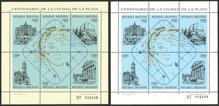 Lot 939 - Argentina souvenir sheets -  Guillermo Jalil - Philatino Auction # 2605 ARGENTINA: Very good selection of interesting lots with very low prices!