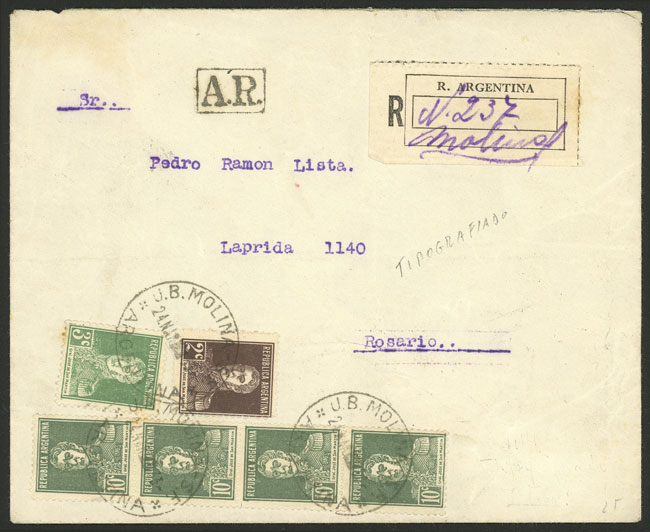 Lot 1145 - Argentina postal history - Guillermo Jalil - Philatino Auction # 2605 ARGENTINA: Very good selection of interesting lots with very low prices! Lot 1145 - Argentina postal history - Guillermo Jalil - Philatino Auction # 2605 ARGENTINA: Very good selection of interesting lots with very low prices!