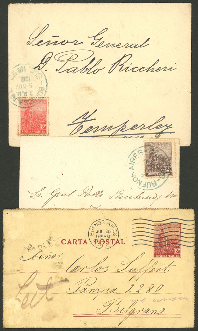 Lot 1118 - Argentina postal history -  Guillermo Jalil - Philatino Auction # 2605 ARGENTINA: Very good selection of interesting lots with very low prices!