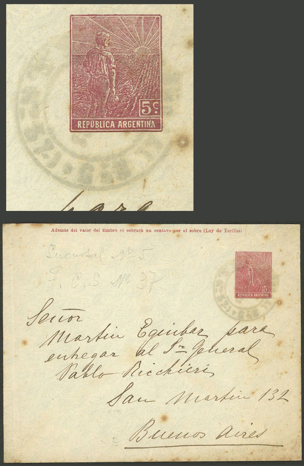Lot 1116 - Argentina postal history -  Guillermo Jalil - Philatino Auction # 2605 ARGENTINA: Very good selection of interesting lots with very low prices!