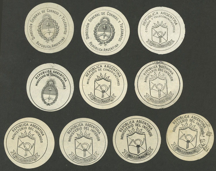 Lot 1013 - Argentina telegraph seals - Guillermo Jalil - Philatino Auction # 2605 ARGENTINA: Very good selection of interesting lots with very low prices! Lot 1013 - Argentina telegraph seals - Guillermo Jalil - Philatino Auction # 2605 ARGENTINA: Very good selection of interesting lots with very low prices!