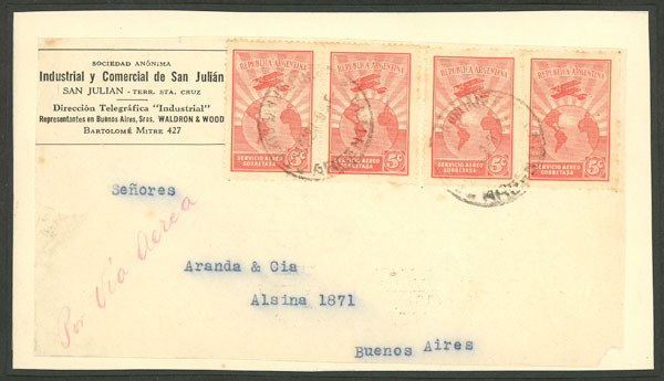 Lot 1139 - Argentina postal history - Guillermo Jalil - Philatino Auction # 2605 ARGENTINA: Very good selection of interesting lots with very low prices! Lot 1139 - Argentina postal history - Guillermo Jalil - Philatino Auction # 2605 ARGENTINA: Very good selection of interesting lots with very low prices!