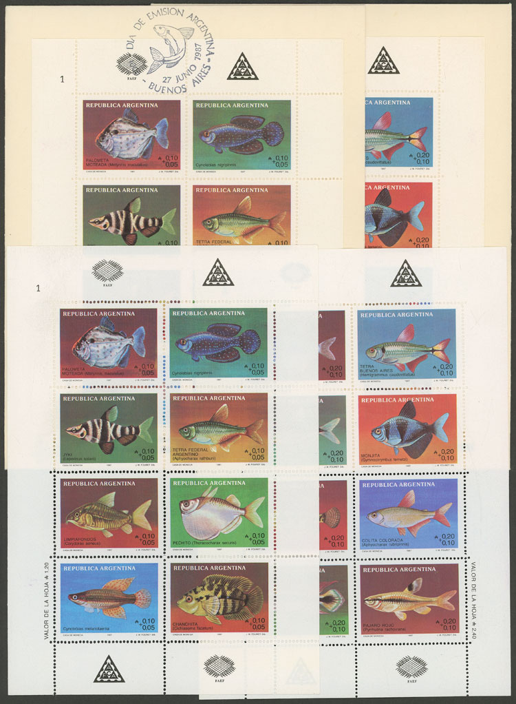 Lot 944 - Argentina souvenir sheets -  Guillermo Jalil - Philatino Auction # 2605 ARGENTINA: Very good selection of interesting lots with very low prices!