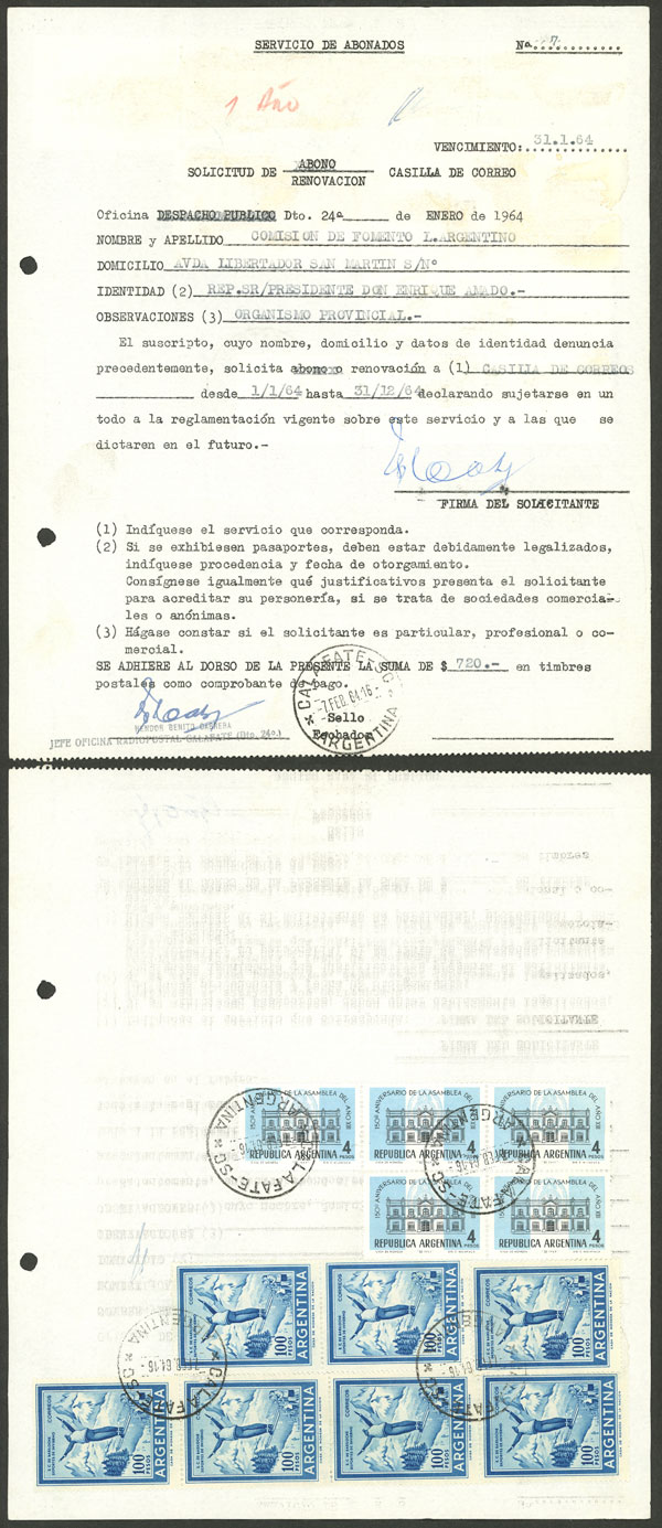 Lot 1177 - Argentina postal history - Guillermo Jalil - Philatino Auction # 2605 ARGENTINA: Very good selection of interesting lots with very low prices! Lot 1177 - Argentina postal history - Guillermo Jalil - Philatino Auction # 2605 ARGENTINA: Very good selection of interesting lots with very low prices!