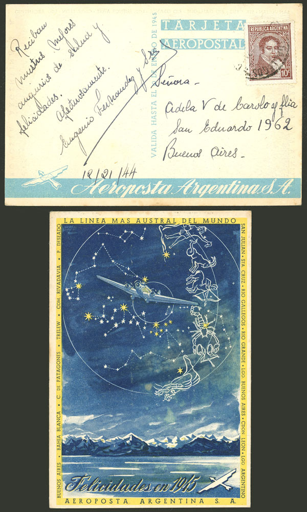Lot 1205 - Argentina POSTAL HISTORY - FLIGHTS - Guillermo Jalil - Philatino Auction # 2605 ARGENTINA: Very good selection of interesting lots with very low prices! Lot 1205 - Argentina POSTAL HISTORY - FLIGHTS - Guillermo Jalil - Philatino Auction # 2605 ARGENTINA: Very good selection of interesting lots with very low prices!