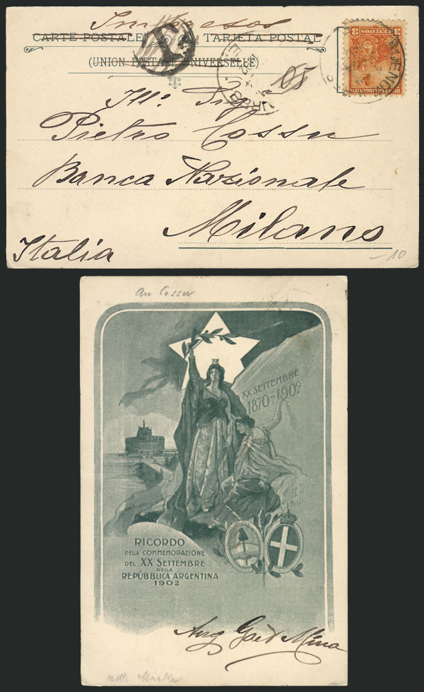Lot 1109 - Argentina postal history -  Guillermo Jalil - Philatino Auction # 2605 ARGENTINA: Very good selection of interesting lots with very low prices!