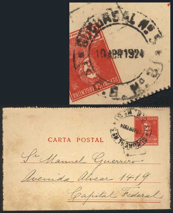 Lot 1132 - Argentina postal history - Guillermo Jalil - Philatino Auction # 2605 ARGENTINA: Very good selection of interesting lots with very low prices! Lot 1132 - Argentina postal history - Guillermo Jalil - Philatino Auction # 2605 ARGENTINA: Very good selection of interesting lots with very low prices!