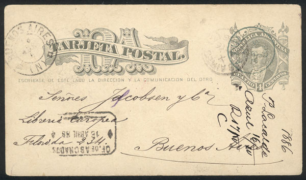 Lot 1088 - Argentina postal history - Guillermo Jalil - Philatino Auction # 2605 ARGENTINA: Very good selection of interesting lots with very low prices! Lot 1088 - Argentina postal history - Guillermo Jalil - Philatino Auction # 2605 ARGENTINA: Very good selection of interesting lots with very low prices!