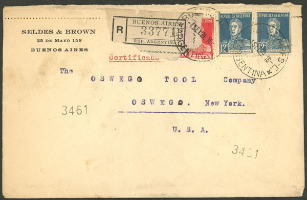 Lot 1240 - Argentina postal history -  Guillermo Jalil - Philatino Auction # 2608 ARGENTINA: General auction including rarities, varieties and much more!