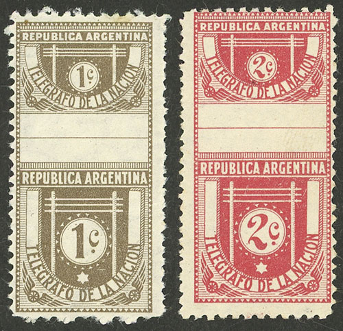 Lot 1118 - Argentina telegraph stamps - Guillermo Jalil - Philatino Auction # 2608 ARGENTINA: General auction including rarities, varieties and much more! Lot 1118 - Argentina telegraph stamps - Guillermo Jalil - Philatino Auction # 2608 ARGENTINA: General auction including rarities, varieties and much more!