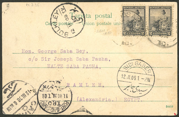 Lot 1223 - Argentina postal history -  Guillermo Jalil - Philatino Auction # 2608 ARGENTINA: General auction including rarities, varieties and much more!