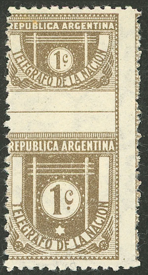 Lot 1009 - Argentina telegraph stamps -  Guillermo Jalil - Philatino Auction # 2612 ARGENTINA: General auction with very low starts!