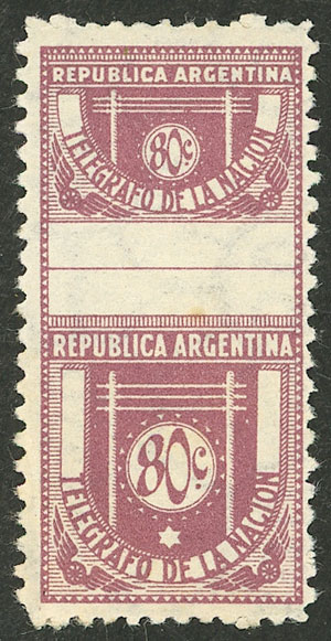 Lot 1010 - Argentina telegraph stamps -  Guillermo Jalil - Philatino Auction # 2612 ARGENTINA: General auction with very low starts!