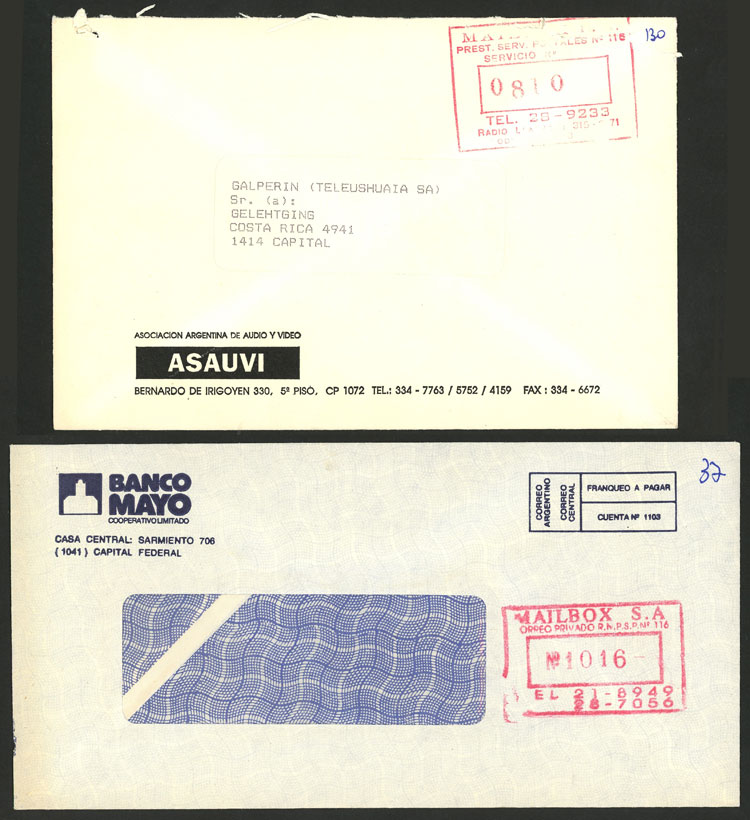 Lot 884 - Argentina private posts -  Guillermo Jalil - Philatino Auction # 2615 ARGENTINA: Spectacular auction with material from all periods, including many rarities!