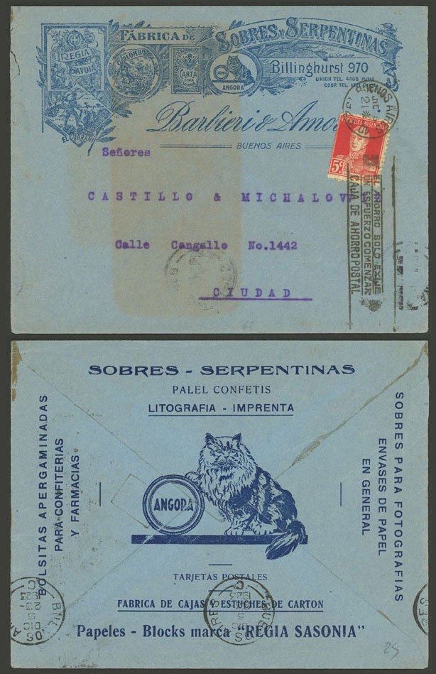 Lot 931 - Argentina postal history - Guillermo Jalil - Philatino Auction # 2615 ARGENTINA: Spectacular auction with material from all periods, including many rarities! Lot 931 - Argentina postal history - Guillermo Jalil - Philatino Auction # 2615 ARGENTINA: Spectacular auction with material from all periods, including many rarities!