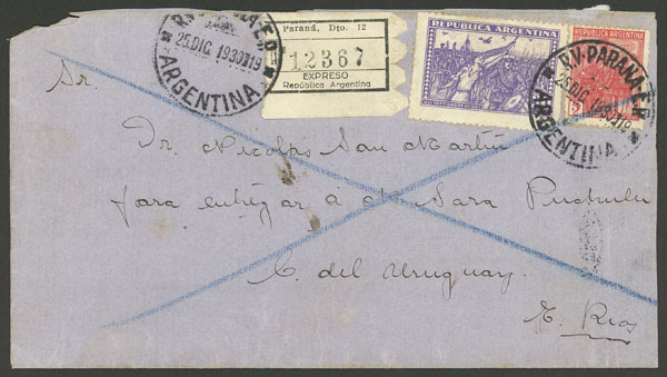 Lot 937 - Argentina postal history - Guillermo Jalil - Philatino Auction # 2615 ARGENTINA: Spectacular auction with material from all periods, including many rarities! Lot 937 - Argentina postal history - Guillermo Jalil - Philatino Auction # 2615 ARGENTINA: Spectacular auction with material from all periods, including many rarities!