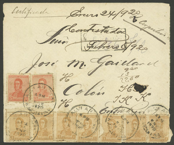 Lot 927 - Argentina postal history - Guillermo Jalil - Philatino Auction # 2615 ARGENTINA: Spectacular auction with material from all periods, including many rarities! Lot 927 - Argentina postal history - Guillermo Jalil - Philatino Auction # 2615 ARGENTINA: Spectacular auction with material from all periods, including many rarities!