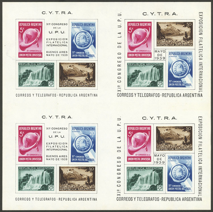 Lot 771 - Argentina souvenir sheets -  Guillermo Jalil - Philatino Auction # 2615 ARGENTINA: Spectacular auction with material from all periods, including many rarities!