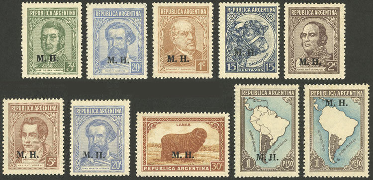 Lot 813 - Argentina official stamps -  Guillermo Jalil - Philatino Auction # 2615 ARGENTINA: Spectacular auction with material from all periods, including many rarities!