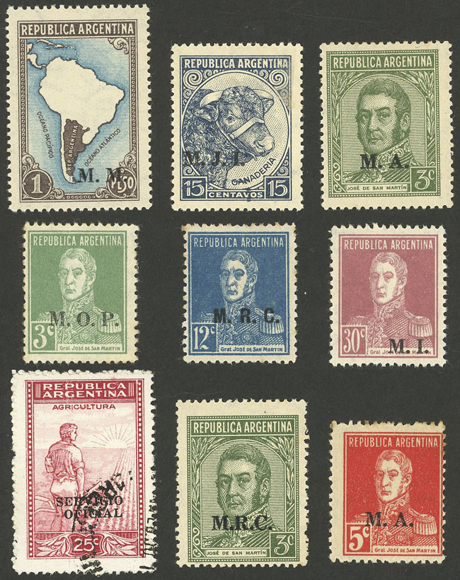 Lot 866 - Argentina official stamps -  Guillermo Jalil - Philatino Auction # 2615 ARGENTINA: Spectacular auction with material from all periods, including many rarities!
