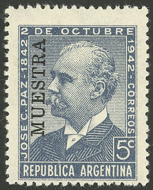 Lot 280 - Argentina general issues -  Guillermo Jalil - Philatino Auction # 2615 ARGENTINA: Spectacular auction with material from all periods, including many rarities!