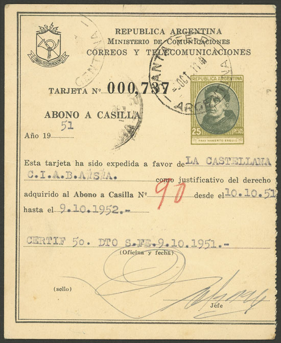 Lot 905 - Argentina postal stationeries - Guillermo Jalil - Philatino Auction # 2615 ARGENTINA: Spectacular auction with material from all periods, including many rarities! Lot 905 - Argentina postal stationeries - Guillermo Jalil - Philatino Auction # 2615 ARGENTINA: Spectacular auction with material from all periods, including many rarities!