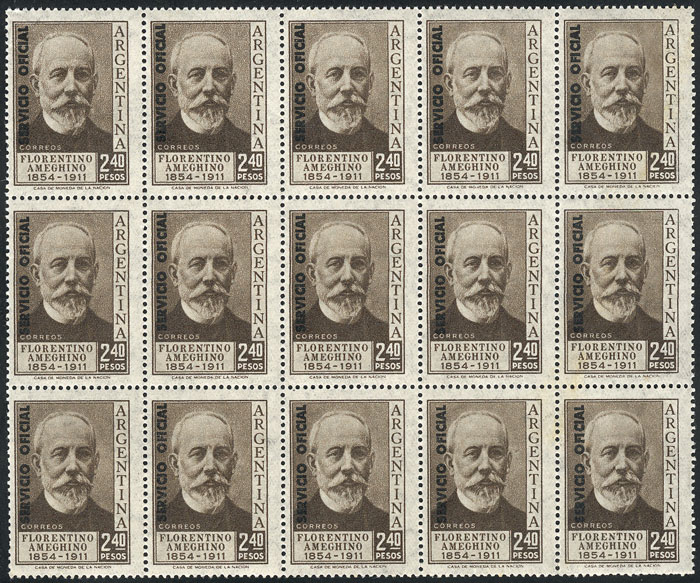 Lot 853 - Argentina official stamps -  Guillermo Jalil - Philatino Auction # 2615 ARGENTINA: Spectacular auction with material from all periods, including many rarities!