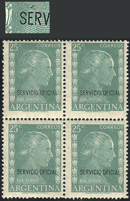 Lot 852 - Argentina official stamps -  Guillermo Jalil - Philatino Auction # 2615 ARGENTINA: Spectacular auction with material from all periods, including many rarities!