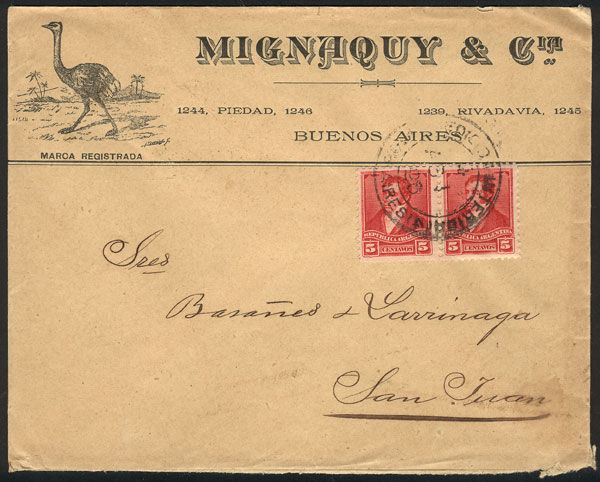 Lot 911 - Argentina postal history - Guillermo Jalil - Philatino Auction # 2615 ARGENTINA: Spectacular auction with material from all periods, including many rarities! Lot 911 - Argentina postal history - Guillermo Jalil - Philatino Auction # 2615 ARGENTINA: Spectacular auction with material from all periods, including many rarities!