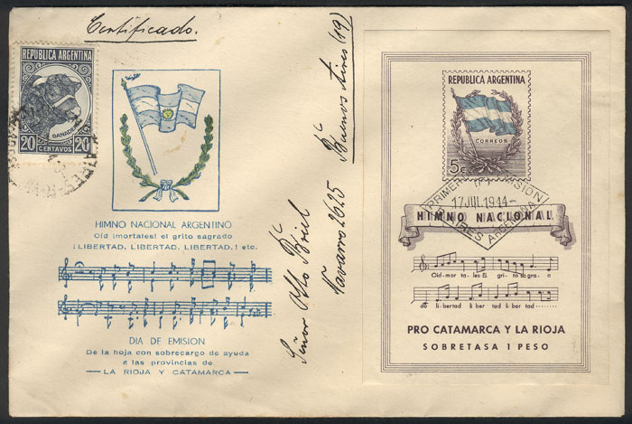 Lot 774 - Argentina souvenir sheets -  Guillermo Jalil - Philatino Auction # 2615 ARGENTINA: Spectacular auction with material from all periods, including many rarities!