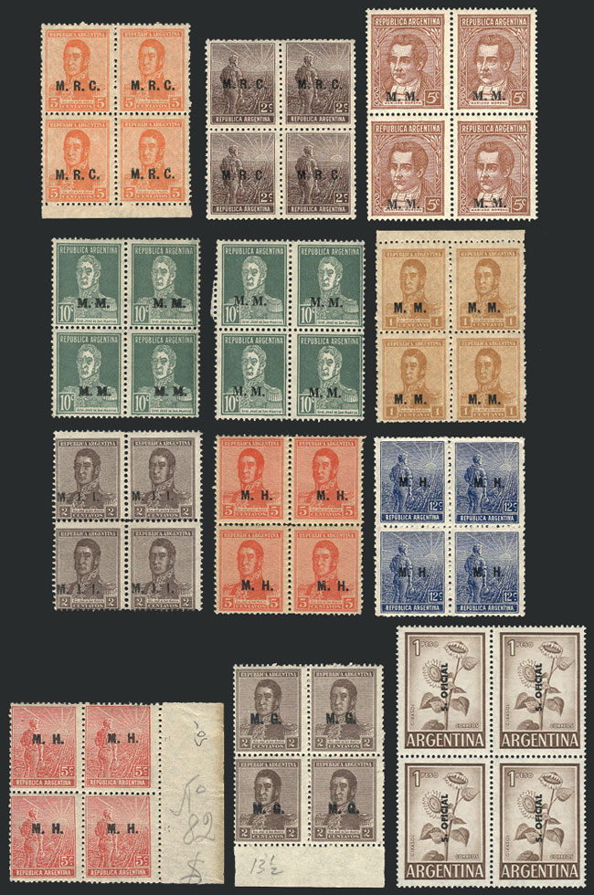 Lot 867 - Argentina official stamps -  Guillermo Jalil - Philatino Auction # 2615 ARGENTINA: Spectacular auction with material from all periods, including many rarities!