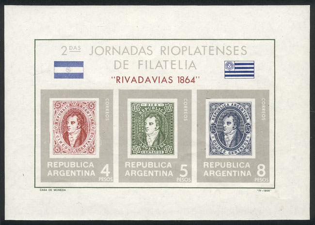 Lot 777 - Argentina souvenir sheets - Guillermo Jalil - Philatino Auction # 2615 ARGENTINA: Spectacular auction with material from all periods, including many rarities! Lot 777 - Argentina souvenir sheets - Guillermo Jalil - Philatino Auction # 2615 ARGENTINA: Spectacular auction with material from all periods, including many rarities!