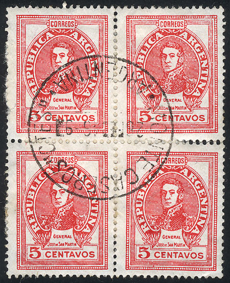 Lot 293 - Argentina general issues -  Guillermo Jalil - Philatino Auction # 2615 ARGENTINA: Spectacular auction with material from all periods, including many rarities!