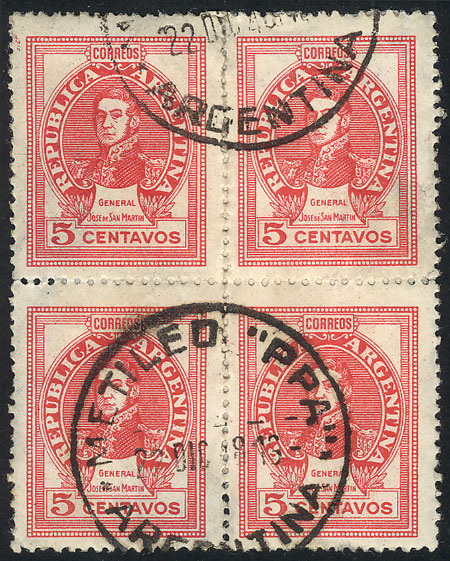 Lot 281 - Argentina general issues -  Guillermo Jalil - Philatino Auction # 2615 ARGENTINA: Spectacular auction with material from all periods, including many rarities!