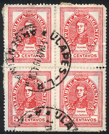 Lot 294 - Argentina general issues -  Guillermo Jalil - Philatino Auction # 2615 ARGENTINA: Spectacular auction with material from all periods, including many rarities!