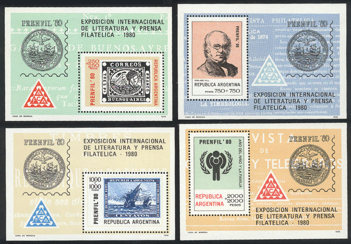 Lot 782 - Argentina souvenir sheets - Guillermo Jalil - Philatino Auction # 2615 ARGENTINA: Spectacular auction with material from all periods, including many rarities! Lot 782 - Argentina souvenir sheets - Guillermo Jalil - Philatino Auction # 2615 ARGENTINA: Spectacular auction with material from all periods, including many rarities!