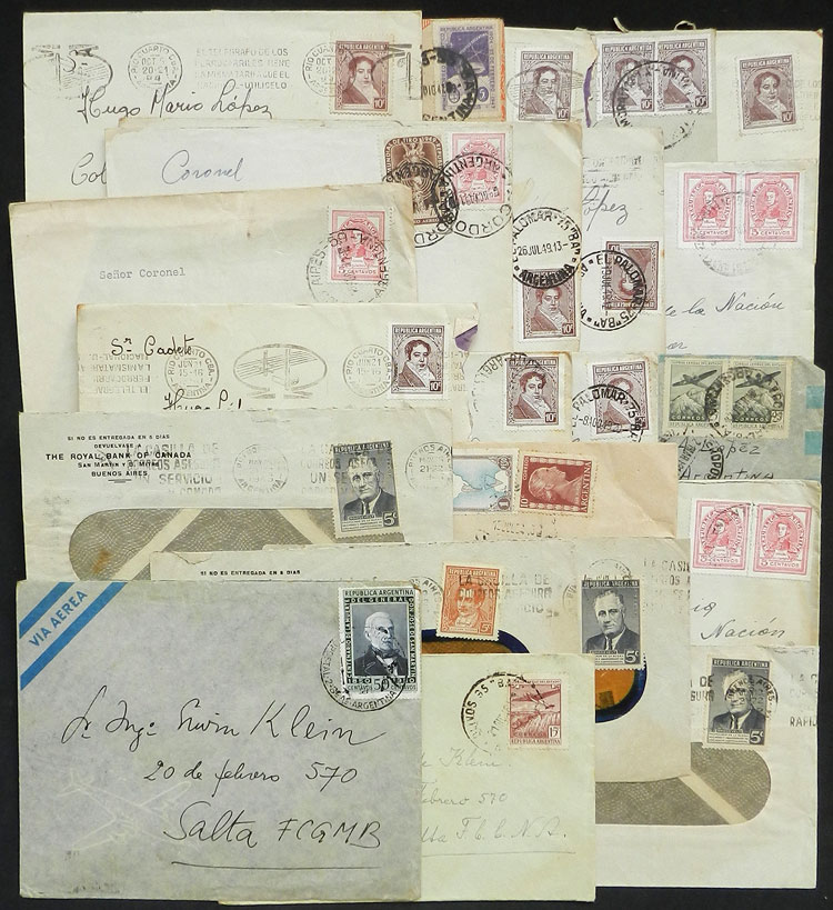 Lot 1101 - Argentina postal history -  Guillermo Jalil - Philatino Auction # 2618 ARGENTINA: General auction with very low starts, including many rarities!