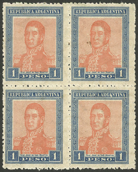 Lot 241 - Argentina general issues -  Guillermo Jalil - Philatino Auction # 2618 ARGENTINA: General auction with very low starts, including many rarities!