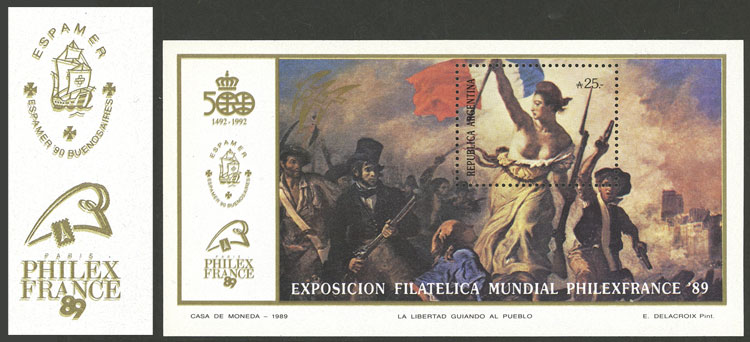 Lot 954 - Argentina souvenir sheets -  Guillermo Jalil - Philatino Auction # 2618 ARGENTINA: General auction with very low starts, including many rarities!
