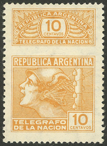 Lot 1053 - Argentina telegraph stamps -  Guillermo Jalil - Philatino Auction # 2618 ARGENTINA: General auction with very low starts, including many rarities!