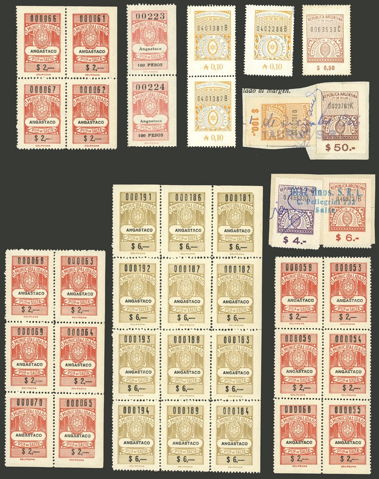 Lot 1154 - Argentina revenue stamps -  Guillermo Jalil - Philatino Auction # 2618 ARGENTINA: General auction with very low starts, including many rarities!