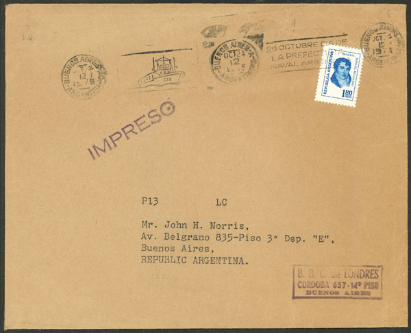 Lot 1129 - Argentina postal history -  Guillermo Jalil - Philatino Auction # 2618 ARGENTINA: General auction with very low starts, including many rarities!