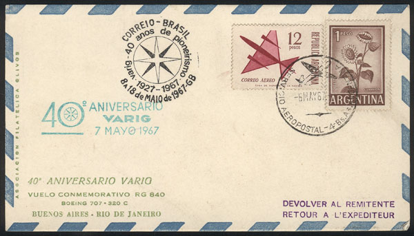 Lot 1120 - Argentina postal history -  Guillermo Jalil - Philatino Auction # 2618 ARGENTINA: General auction with very low starts, including many rarities!
